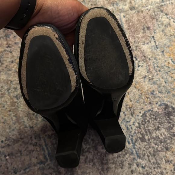 🇮🇹 Gucci - SIZE 40 309774 CGX10 1000 KID SUEDE NAPPA CHARLOT, black block heel - Picture 13 of 15